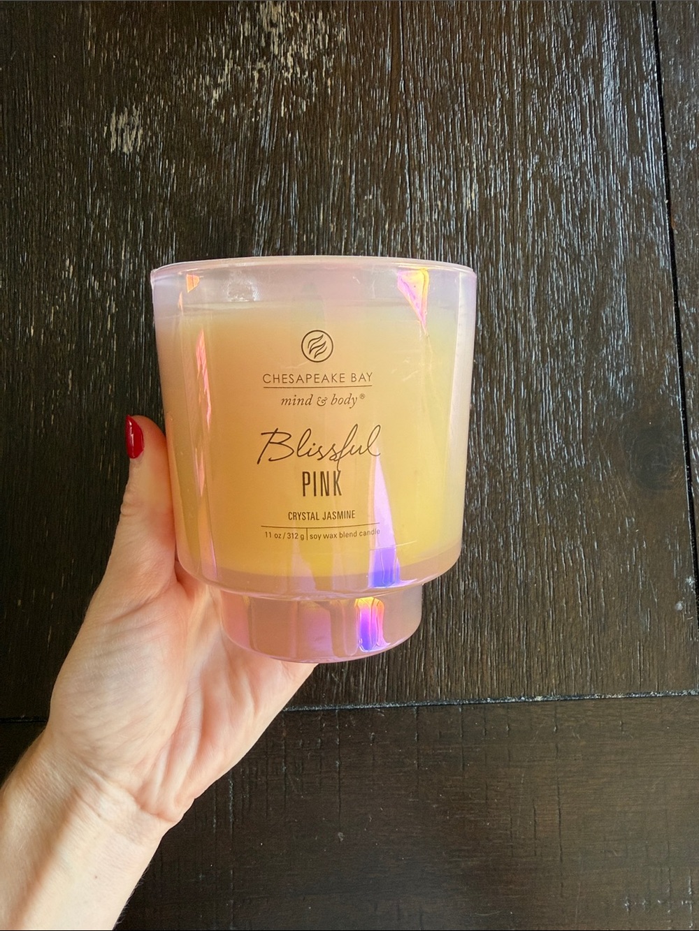 Chesapeake Bay Blissful Pink Iridescent Yellow-Pink Candle